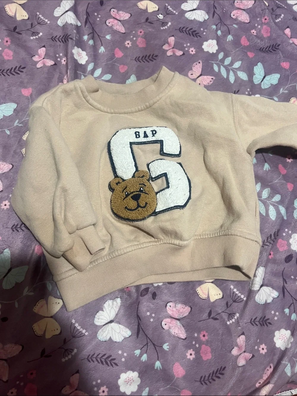 GAP Kids Tan Bear G Logo Crewneck Sweatshirt